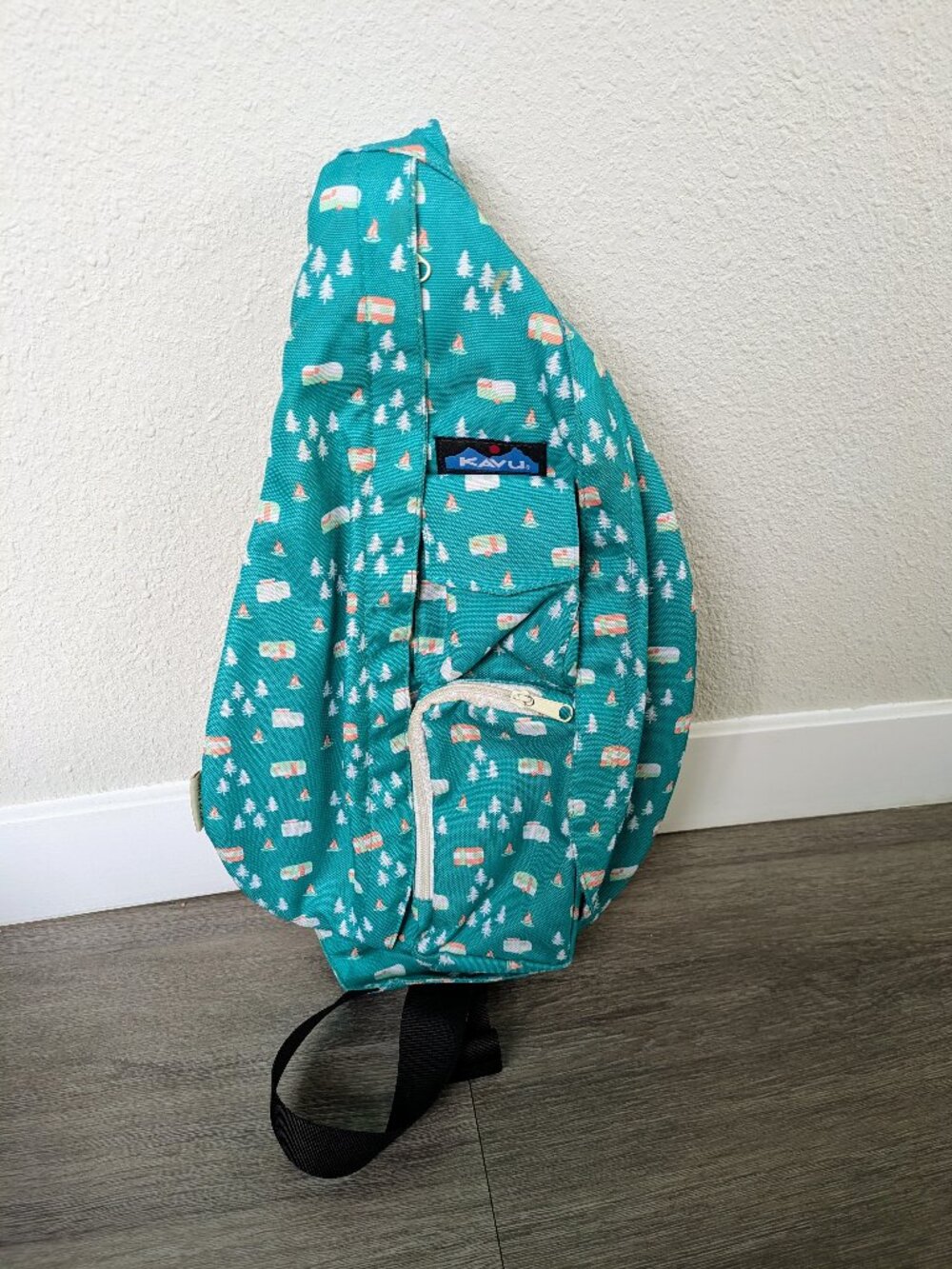 Kavu Rope Sling, Teal Camping Print